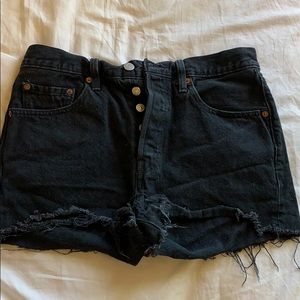 LEVI’S Black Denim 501 Shorts